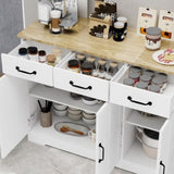 Farmhouse Buffet Cabinet Storage Sideboard with 3 Drawers and 3 Doors for Dining Living Room Kitchen W282138084