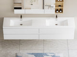 72" Floating Bathroom Vanity with Sink, Modern Wall-Mounted Bathroom Storage Vanity Cabinet with 2 W1573P152690