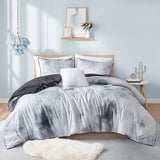 King/Cal King Watercolor Tie Dye Printed Comforter Set with Throw Pillow B035P203248