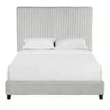 Queen Size Minky Stone Upholstered Platform Bed B108P160254