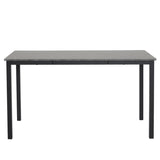 ZNTS Disassemble rectangular dining table with straight feet MDF grey desktop splicing PVC marble surface 17294165