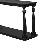 U_STYLE Vintage Wood Grain Console Table with Bottom Shelf and Four Vase Legs, Suitable for N711P256976B