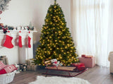 7ft 881 Branch Half Christmas with 230LED Lights PVC Branch Iron Bracket Tender Green Christmas 86948457