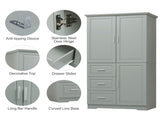 Tall and Wide Storage Cabinet with Doors for Bathroom/Office, Three Drawers, Grey WF299285AAG