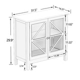 Kitchen cabinet with double glass doors W28228062