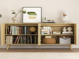 Sideboard Buffet Cabinet with Storage, Long Sideboard Storage Cabinet with 4 Doors, Wood Credenza W409P327407
