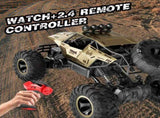 2026 2 Batteries 112 Rock Crawler Rechargeable Off Road Truck 4WD , golden Metal Shell LED 70580711