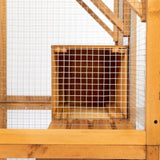 ZNTS Outdoor Cat Enclosure, Large Wood Cat Cage with Sunlight Top Panel, Perches, Sleeping Boxes, Pet W2181P152977