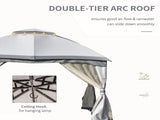 10ft x12ft Outdoor Gazebo, Grey-AS 30935925