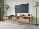 Boho TV Stand for TVs up to 85'' , Modern Farmhouse Media Console, Entertainment Center with Solid N710P222882P