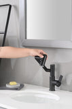 Bathroom Sink Faucet with Spray Function Temperature Display for Anti-Skid Switch Hot & Cold W121765120