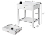 Two-layer Bedside Table Coffee Table with Drawer White 99618998