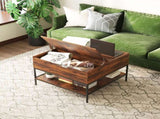 Farmhouse Flip Top Coffee Table with Storage 31.5" Rustic Wood Grain Table, Hidden Storage T2398P354184