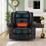 ZNTS Breathable Leather Massage Recliner Chair Manual Living Room Reclining Sofa W1403P156678