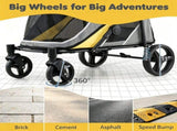 220LBS Large Capacity Dog Stroller, Foldable Pet Stroller with 360&deg Swivel Shock-Absorbing 75075649