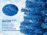 6FT Artificial Christmas Tree - 520 Branch Tips, Blue/Pencil Shape Design, Eco-Friendly PVC Sturdy 93421886