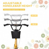 Youth Scooter with Adjustable Handlebars and plastic basket 16" Inflatable Rubber Tires -Orange 53076572