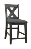 Modern Contemporary Dining Room Furniture Chairs Set of 2 Counter Height Chairs Gray Finish Wooden B01164103