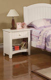 White Nightstand Shelf Storage Drawers Pine Veneer MDF Wooden 1pc Modern Nightstand HS00F4238-ID-AHD