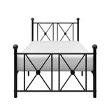 ZNTS Black Finish Metal Frame 1pc Twin Platform Bed Modern Traditional Bedroom Furniture B011P207849