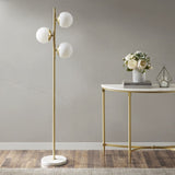 ZNTS 3-Globe Light Floor Lamp with Marble Base B03599272