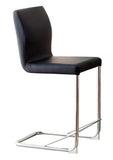 ZNTS Modern Elegance Black Color Leatherette 2pcs Counter Height Dining Chairs Chrome Metal Legs Dining B011P178973