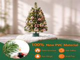 2 Pack 24" Rotating Pre-Lit Mini Christmas Tree with 8 Music Tracks, 35 Warm White LEDs, PVC 06111500