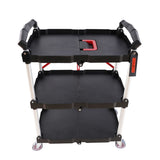 Folding service car with wheels, three-layer practical trolley, folding storage cart, suitable for W227P163437