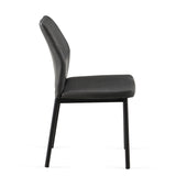 Dark Grey PU Leather Dining Chairs Set of 4 Faux Leather Dining Chairs Living Room Chair Modern W1164P195156