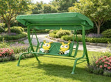 Dark Green Kids Outdoor Swing Chair, Adjustable Canopy Safety Belt, Multi-Scene for Patio Garden 03162602