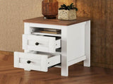 2-Drawer Farmhouse Wooden Nightstand Well-proportioned Design and Sleek Lines, Wood Side Table WF317945AAK
