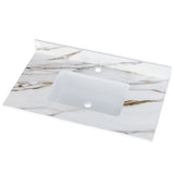 37 Inch Marble Vanity Top, Bathroom Vanity Top with Undermount Rectangular Middle Sink and 4" Height 11940438