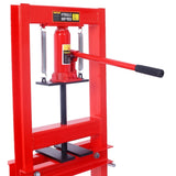 Hydraulic 6 Ton H-Frame Garage Floor Adjustable Shop Press with Plates, 6T,red 84786959