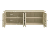 Hollowed-out Cabinet with 4 Doors, American Furniture, Suitable for Bedroom, Living Room, Study W688P223025