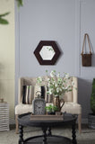 18.5" x 18.5" Hexagon Mirror with Solid Wood Frame, Wall Decor for Living Room Bathroom Hallway, W2078133975