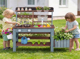 Kids Wooden Mud Kitchen Outdoor Play Set with Running Water Faucet, 15 Pcs Accessories Fir Wood 84711528