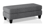 Contemporary Style Ottoman Gray Color Chenille 1pc Ottomans Living Room Furniture Plush Seat B011P305632