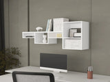 White Wall-Mounted Shelf Unit with 5 Shelf B062P252161