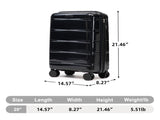 20 Inch Glossy PP Carry-On Suitcase with Iron Telescopic Handle, Spinner Wheels & Combination Lock, W2787P534093