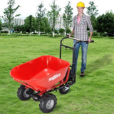 ZNTS RedRock Wheelbarrow Utility Cart Electric Powered Cart 48V28Ah 500W Capacity 500lbs Material ET295651RED