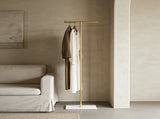 Clothing Rack, Golden Metal Freestanding Heavy Duty Clothes Rack with Marble Base, Multipurpose 09528329