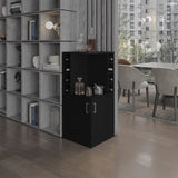 Jakes 42" Tall Corner Bar Cabinet with Eight Wine Bottle Cubbies and Double Door cabinet, Living B070P254766