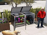 Garbage Bin Shed Stores 2 Trash Cans Metal Outdoor Bin Shed for Garbage Storage,54 cubic feet of W1598P357714