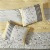 Embroidered 7 Piece Comforter Set Yellow King B03596981