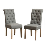 Habit Solid Wood Tufted Parsons Dining Chair, Set of 2, Grey T2574P164543