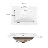 24" Vanity with Integrated Ceramic Sink, Cabinet with 2 Doors, Single Sink N710P277711F
