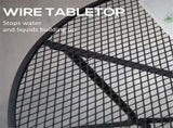 35" Round Patio Table Black Metal Mesh Bistro Style Dining Table 47173770