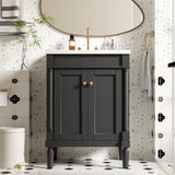 24'' Bathroom Vanity with Top Sink, 2-Tier Modern Bathroom Storage Cabinet, Single Sink Bathroom N710P190503B