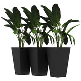 3 PCS Indoor Planters with Drainage Hole Black 92558230