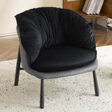 Velvet Accent Chair Barrel Chair with Metal Legs Modern Comfy Armchair Accent Reading Chair for 77803847